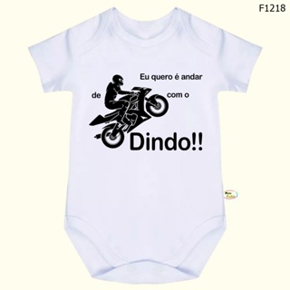 Body Bebê Frases Eu Quero è Andar De Moto Com o Dindo SF1218 em Oferta na Shopee