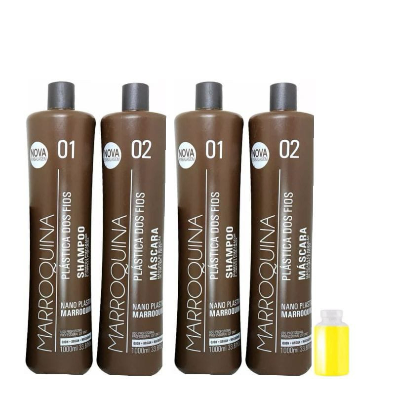 kit 2 shampoo e 2 progressiva da marroquina