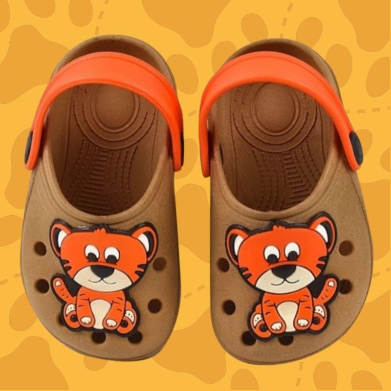 Sandália Infantil Masculino Babuche Para Menino Papete  Tigre Bebê Confortável