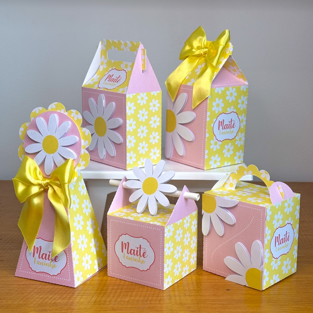 KIT festas MARGARIDAS CAIXINHAS  PERSONALIZADOS LEMBRANCINHAS PARA FESTAS