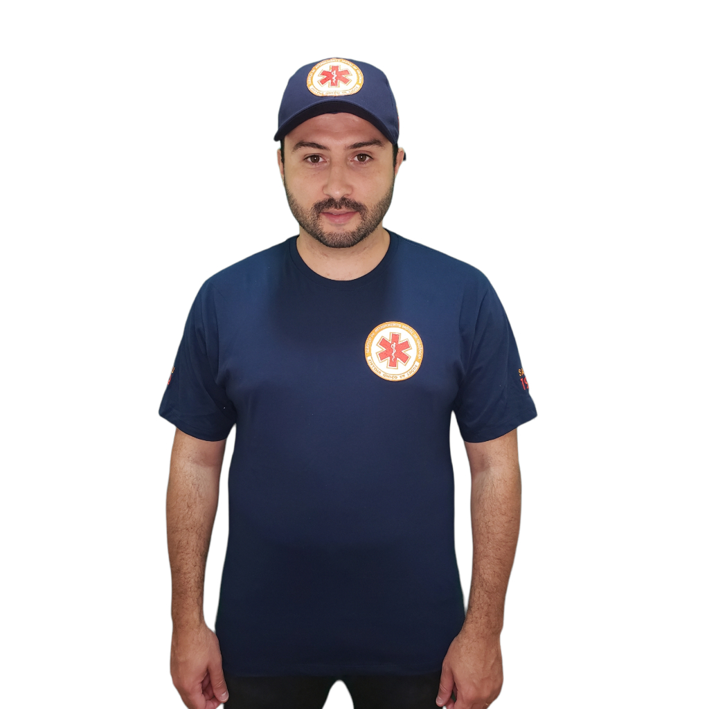 Kit Camiseta e Boné Bordado SAMU  - Uniforme SAMU Excelente durabilidade e conforto
