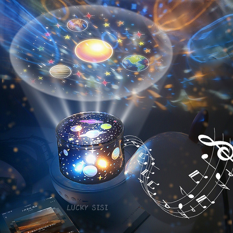 🍎Luminária Abajur Giratória Projetor Estrelas Oceano Espaço Dream Natal  Luminária infantil Projetor luzes estrela