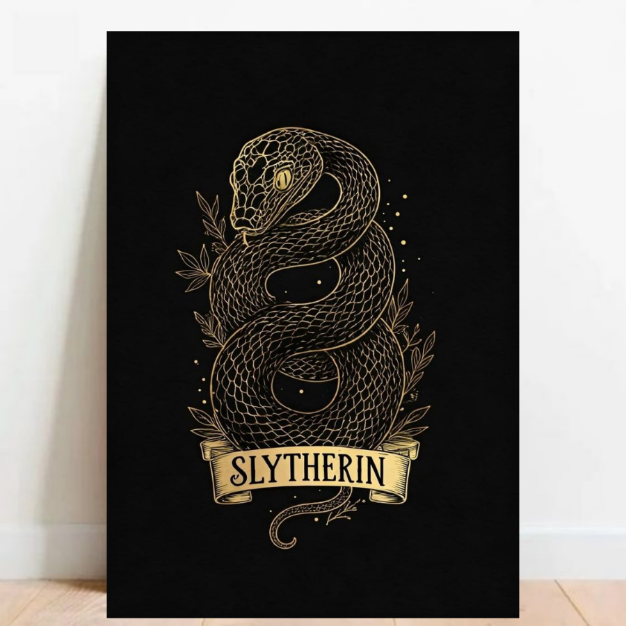 Quadro Placa Decorativa Filmes Harry Potter Hogwarts casas slytherin sonserina
