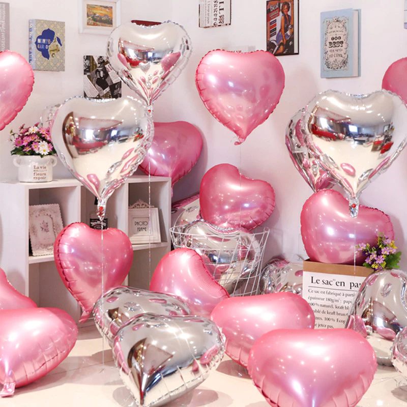Balão Metalizado Coração Colorido 45cm Namorados Românticos Surpresa Balões Metalizados Candy Color