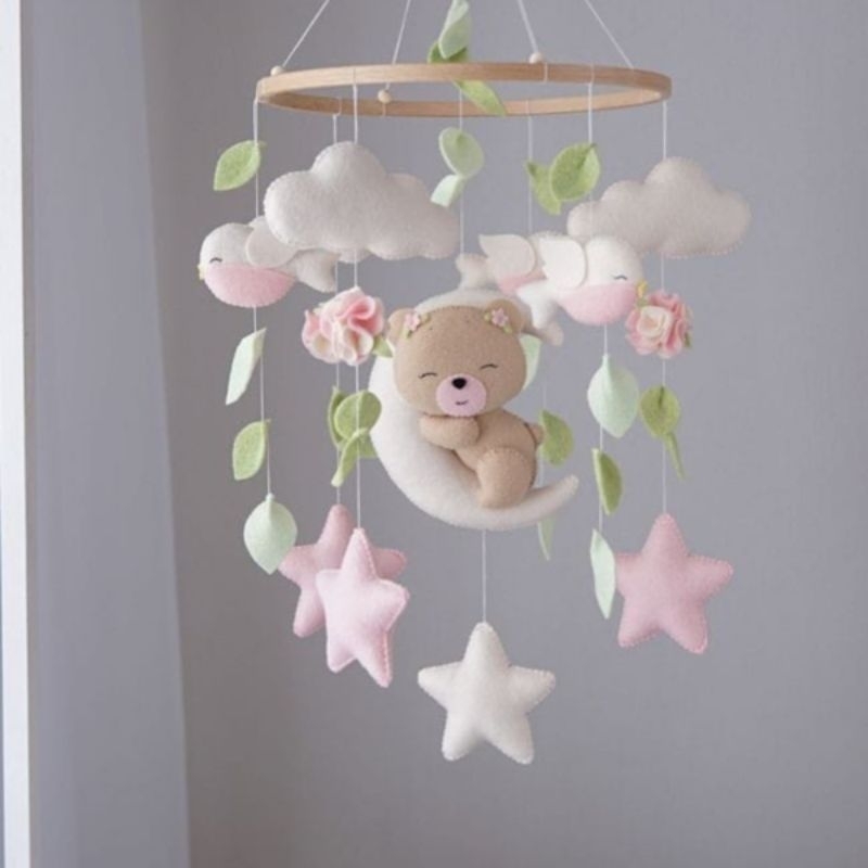 Móbile USINHO NUVEM- VARIAS CORES - Personalizado Musical e Giratório em Oferta na Shopee