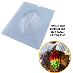 1~4 Forma BWB Com Silicone (3 partes) Para Chocolate Cód. 862 - Ovo Cacau. Páscoa (CHOCO)