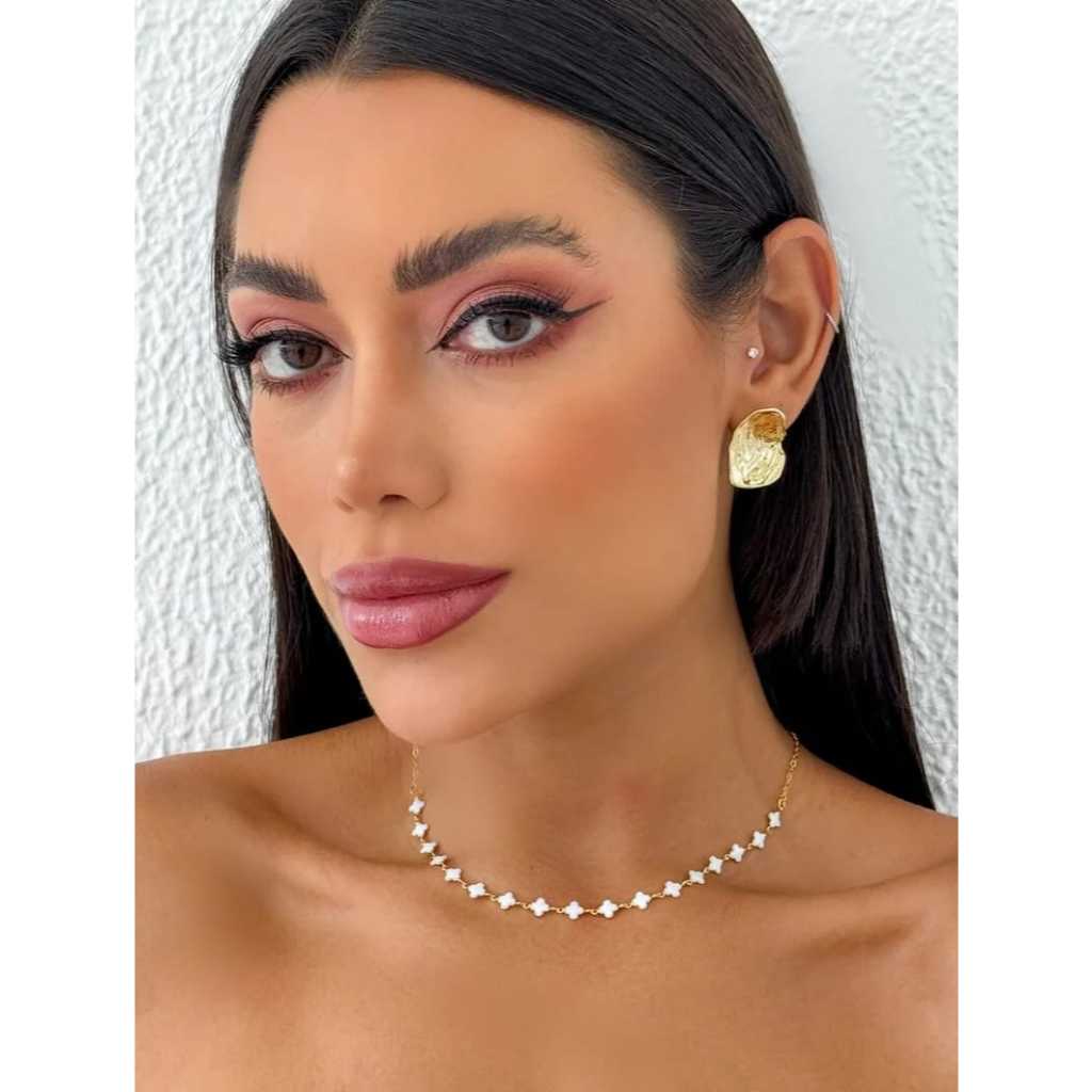 Choker Trevinhos ou Pulseira Trevinhos Folhada a Ouro 18K Inspiração Virgínia Elegância Moda em Oferta na Shopee