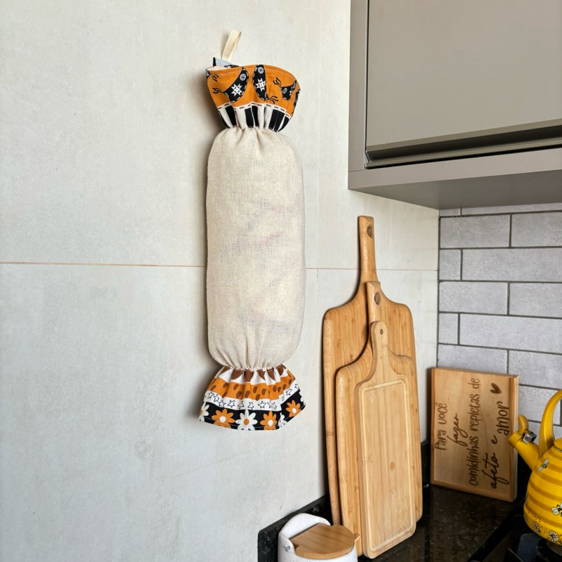 Puxa Saco Porta Sacolinha de Parede Dispenser para Sacolas 100% Algodão em Oferta na Shopee