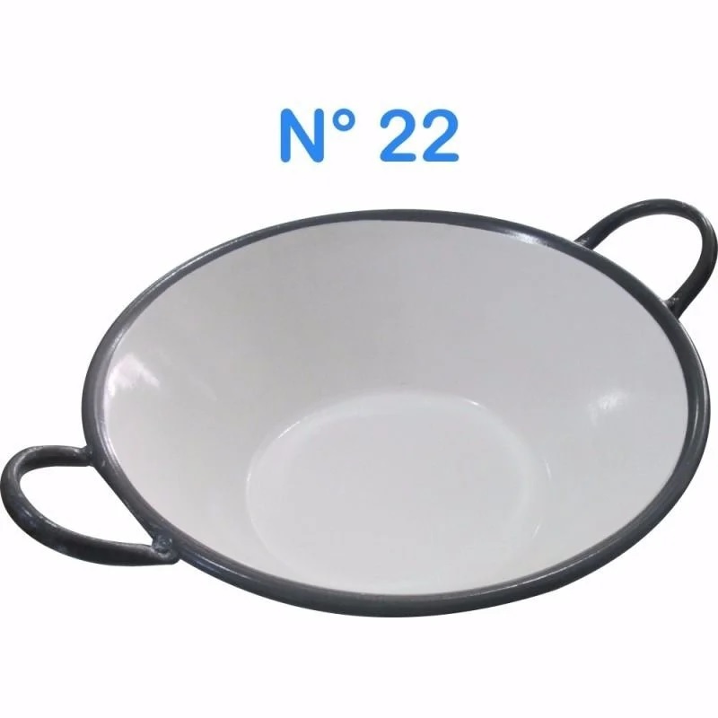 Tacho Esmaltado N° 22 Capacidade 19 L Para Pastel Salgado Peixe Batata Mandioca e Frango