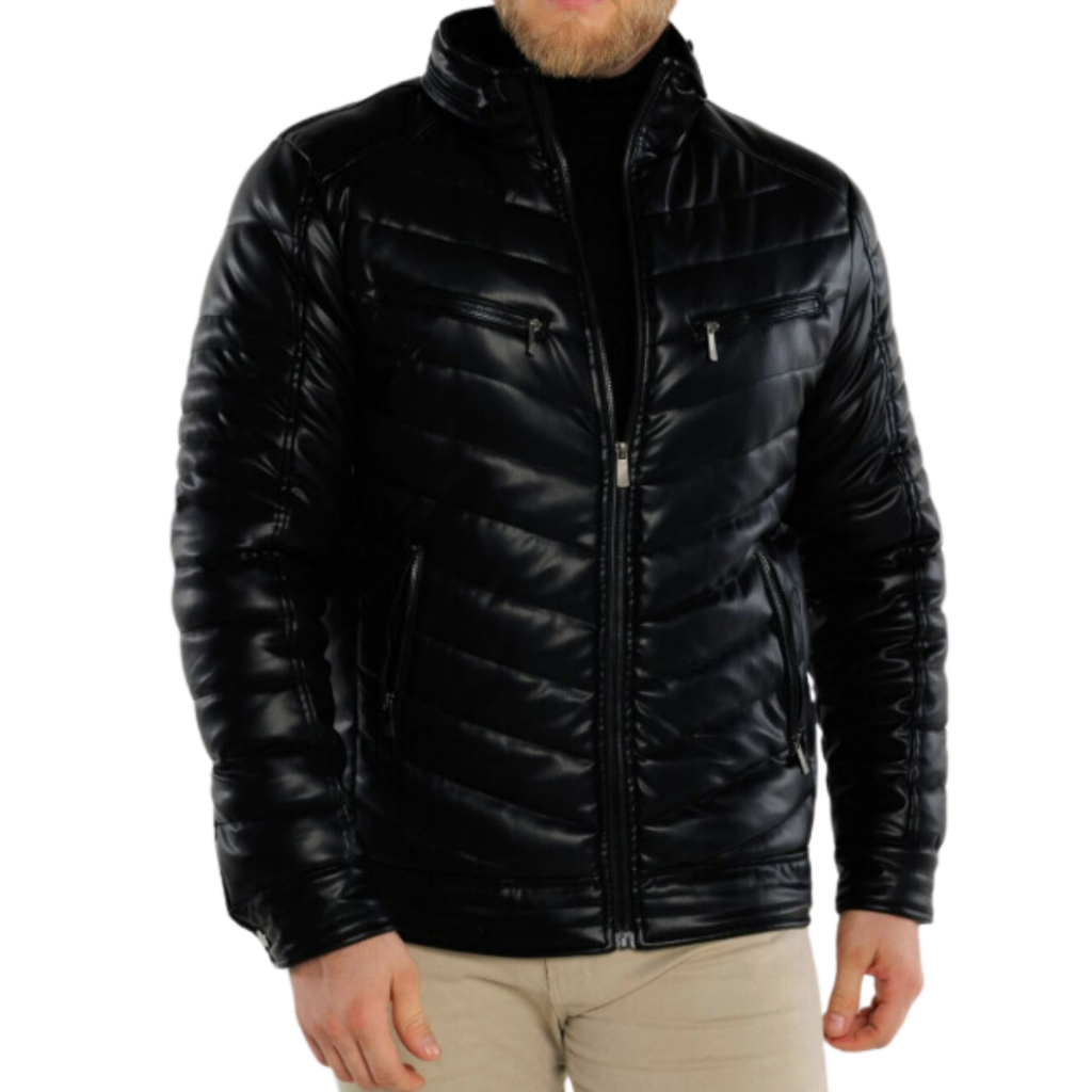 Jaqueta de Couro Legítimo Forrada Couro Fake Inverno Frio Intenso Casual