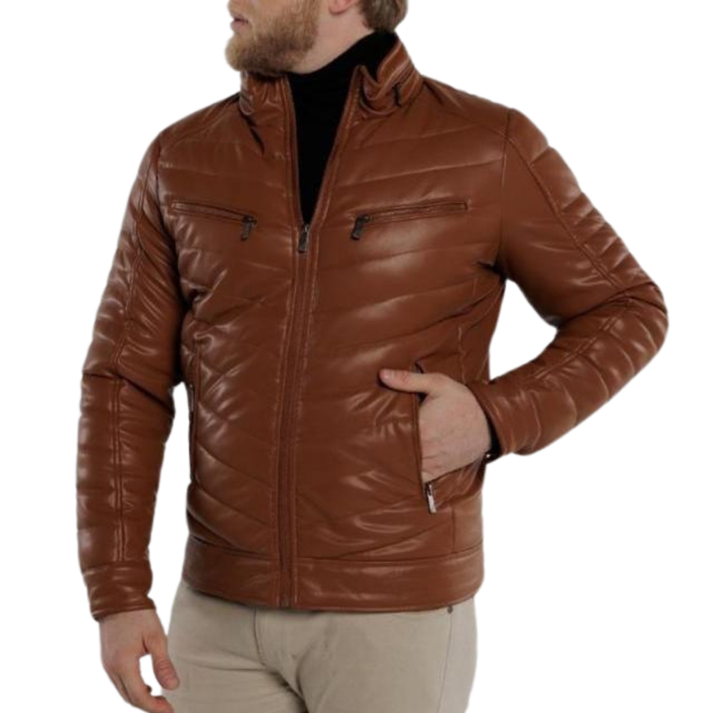 Jaqueta de Couro Legítimo Forrada Couro Fake Inverno Frio Intenso Casual