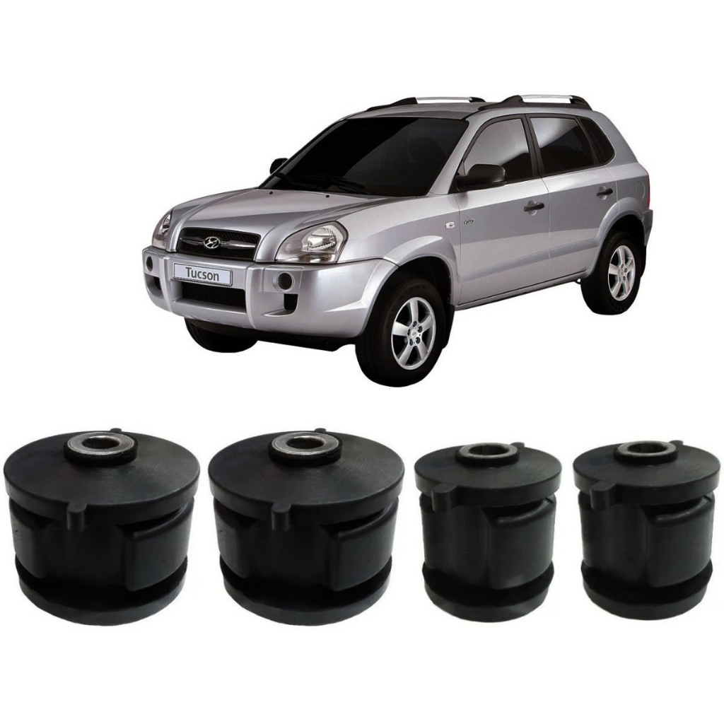 Kit 4 Bucha Quadro Suspensão Eixo Traseiro Tucson 2003 a 2018 Kia Sportage 2005 a 2010 Bruta