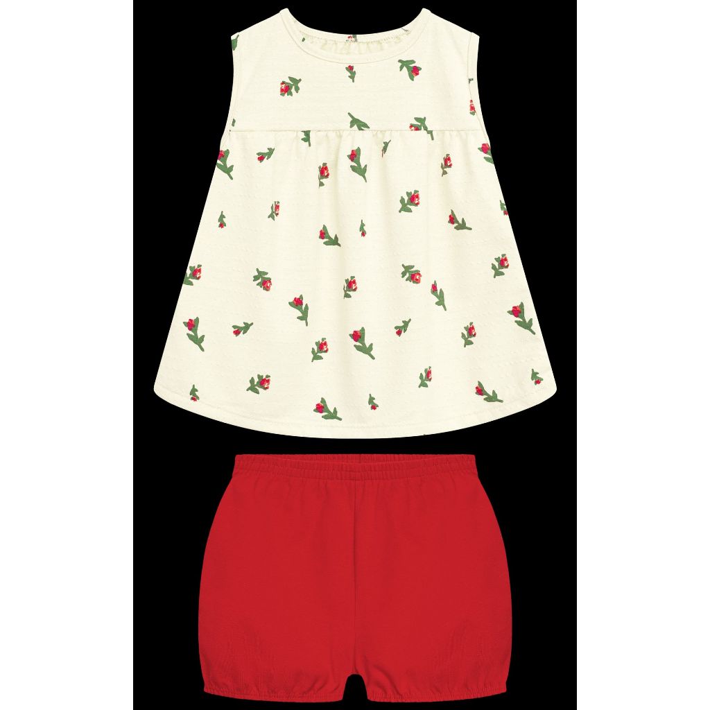 Conjunto infantil criança  menina modelo bata 1623037  Tamanho p Baby ao 3 anos