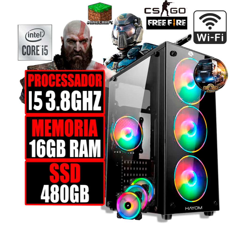 Cpu Gamer Barato I5 10gb Ssd 120gb + Wifi + Fonte + GT 210