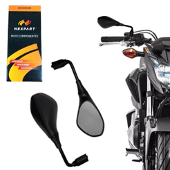 Retrovisor BMW F800 Haste Longa Rebaixada 90 Graus Lente Convexa Para Yamaha