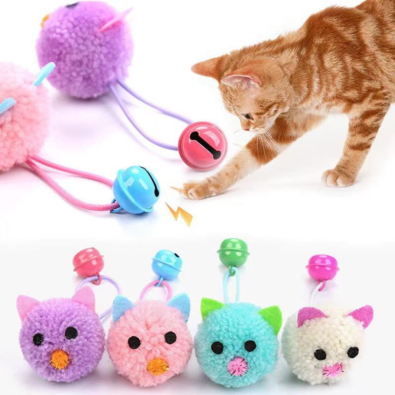 KIT 2 Brinquedo de brinquedo em forma de rato Macaron em forma de rato com voz Bell Interactive Play Pet Supplies