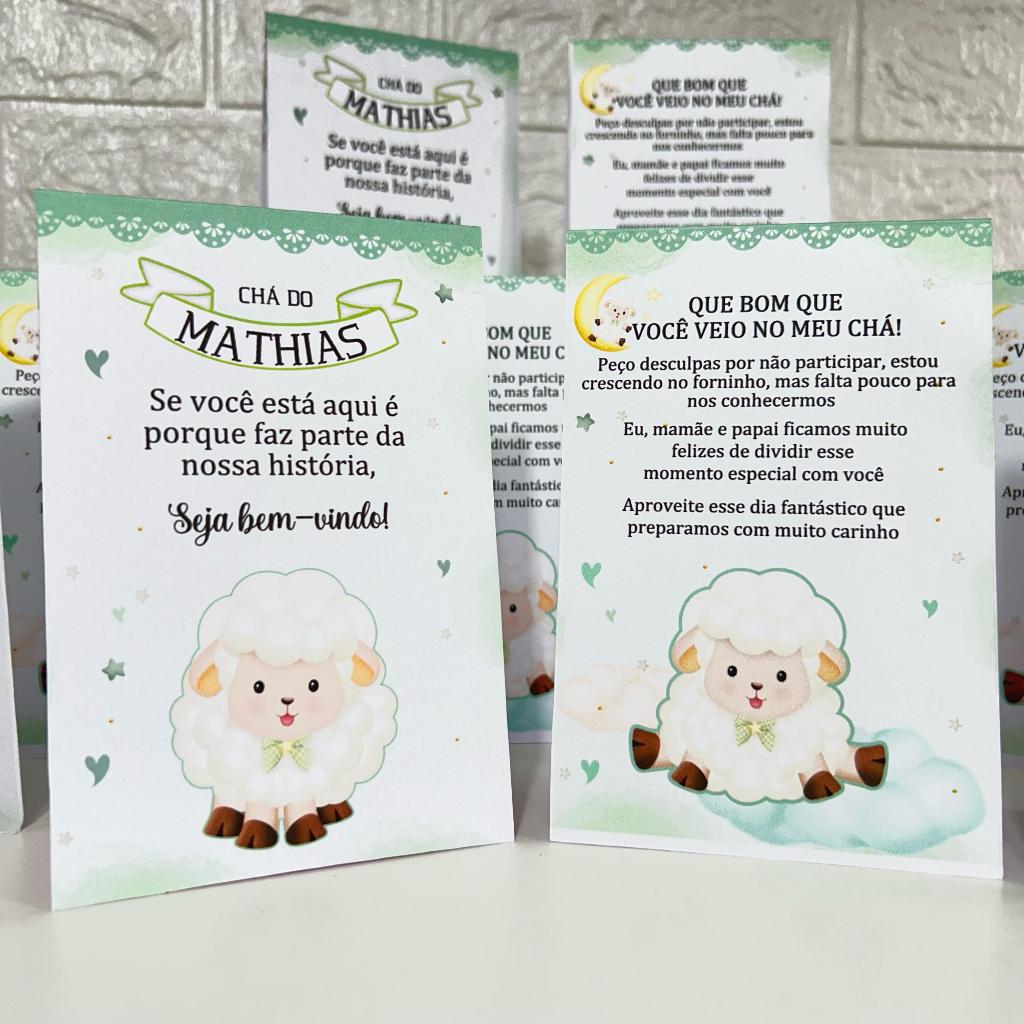 Centro de mesa agradecimento personalizado enfeite plaquinha chá de bebe cha fraldas menino ovelha ovelhinha verde claro