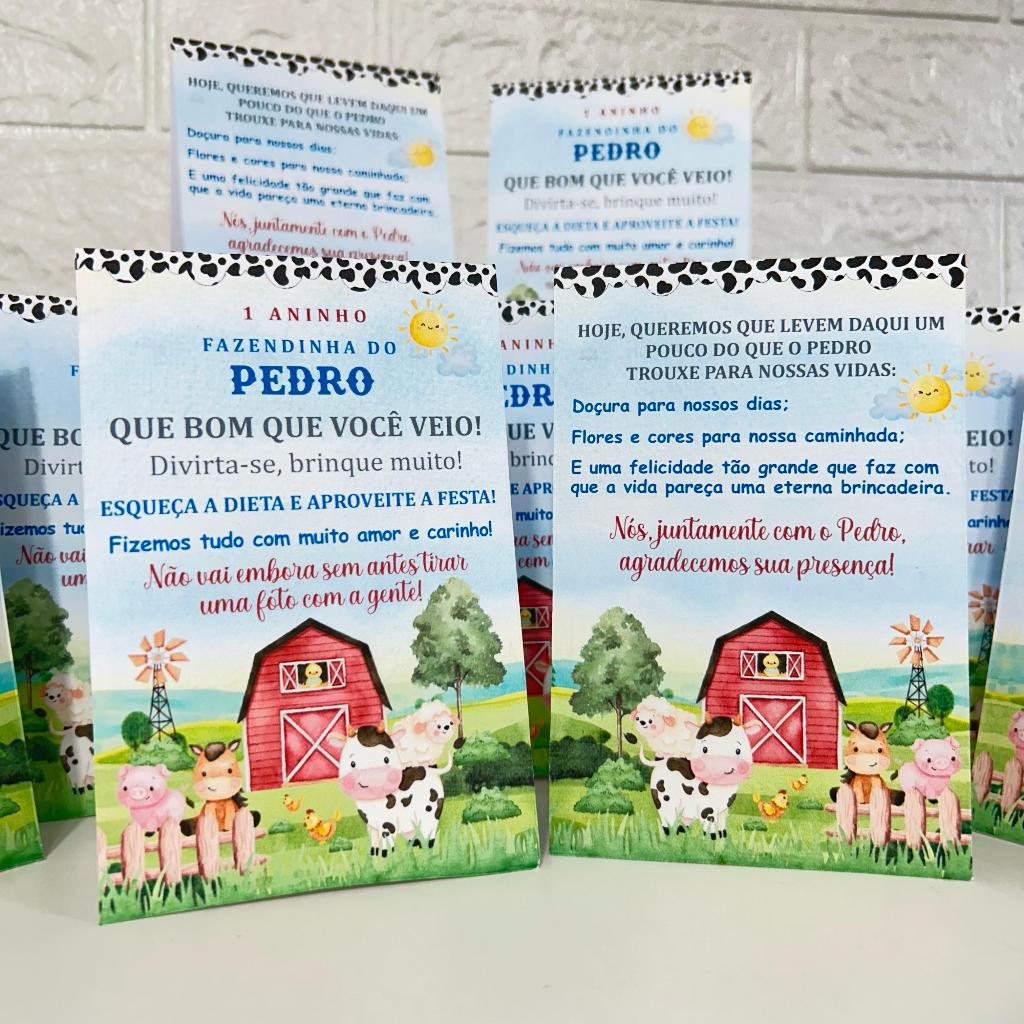 Centro de mesa agradecimento personalizado enfeite plaquinha aniversário festa infantil fazendinha celeiro vermelho