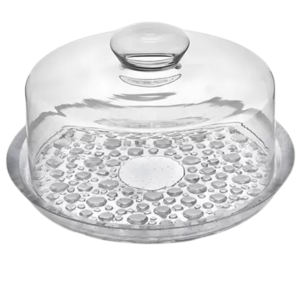 Queijeira Porta Queijo Vidro Tampa 21x16cm Cor Transparente