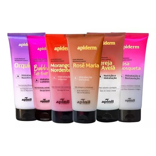 Apinil Kit C/6 Hidratantes Sortidos 190G Orquídia/Cereja&Avelã/Rose Maria/Rosa Mosqueta/Ameixa Morango do Nordeste