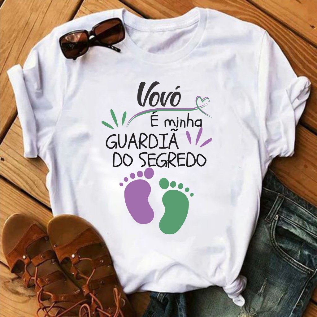 Camiseta chá revelação guardião/guardiã/Prima/titio/vovó/titia do segredo — imagem 2 de 2