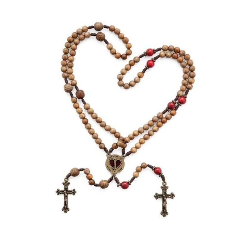 Terço Do Casal em Madeira Imbuia - Dois Terços em Oferta na Shopee