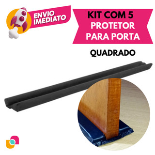 Kit Protetor Porta Quadrado Duplo Impermeável Courvin Veda Contra Inseto Pó Vento Água 80cm