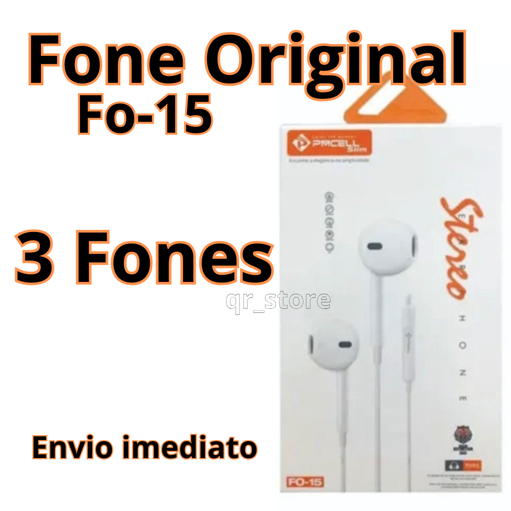 Fone De Ouvido ORIGINAL Pmcell F0-15 Estereo P2 Earphone