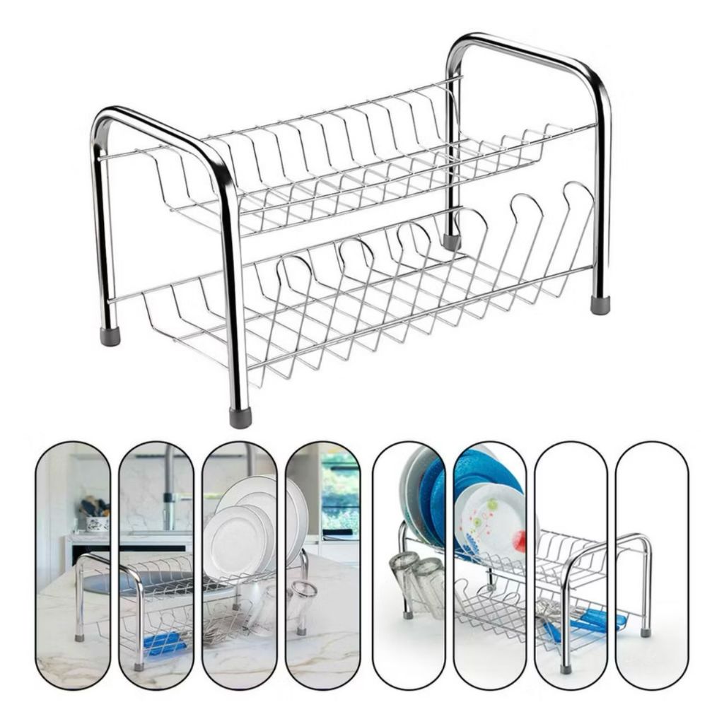 Escorredor De Pratos E Louça 2 Andares 11 Pratos 6 Copos em Oferta na Shopee