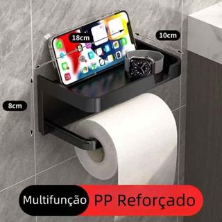 Suporte Porta Papel Higienico Preto ABS para Celular Com Adesivo Acessórios Lavabo Banheiro em Oferta na Shopee