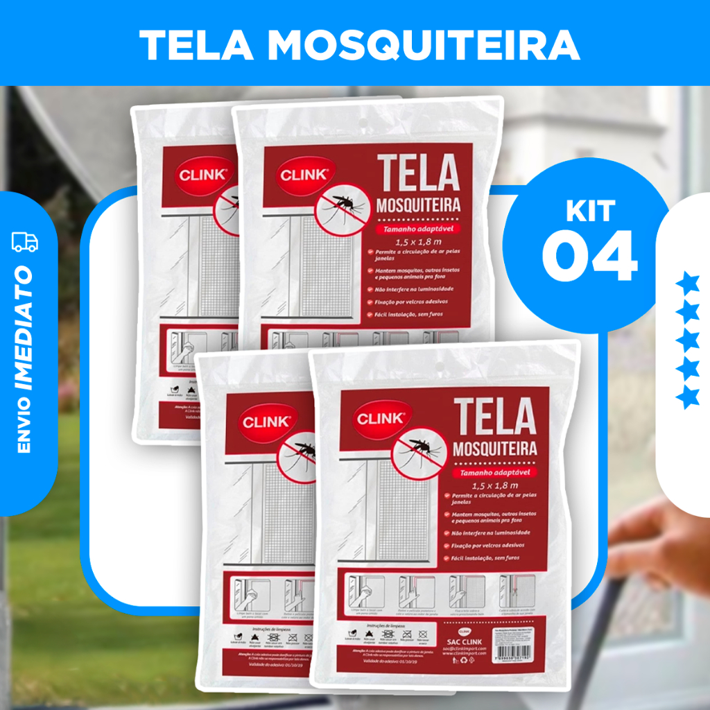 Tela Mosquiteira GRANDE Janela Ajustável 1,80Mx1,50M Anti Insetos Dengue Mosquito