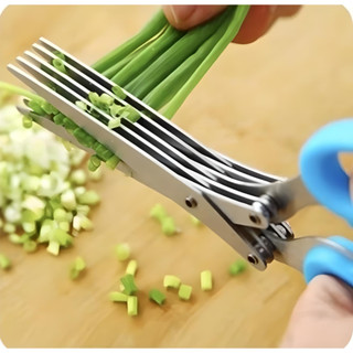 Tesoura para Cozinha Picar Alimentos Temperos e Ervas 5 Lâminas Aço Inox Sortido - Uny Gift em Oferta na Shopee