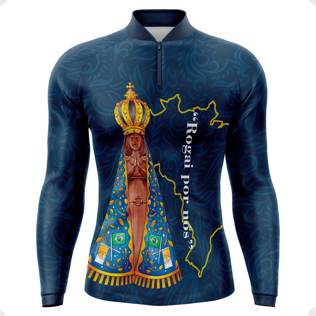 Camisa Agro Pesca Nossa Senhora Tecido Termico Fresco Leve Confortável Uv50+ em Oferta na Shopee