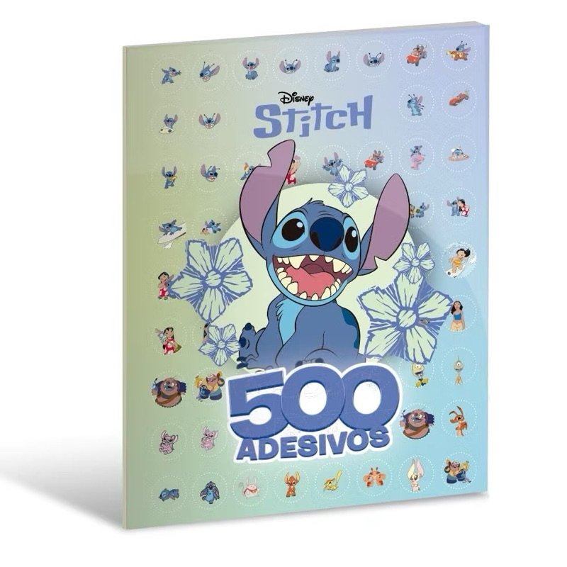 Livro 500 Adesivos Stitch Infantil Disney Atividades Colorir