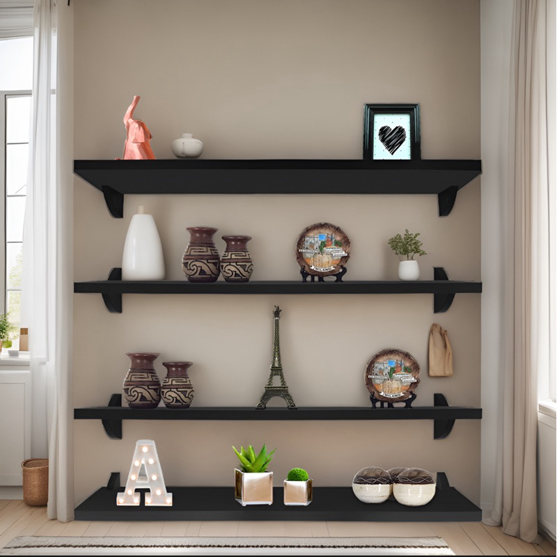 Kit 4 Prateleira para livros banheiro sala quarto escritorio Decorativas Ávila 60 x 15 cm ...