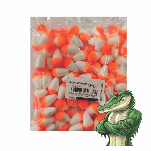 Boia de Isopor para pesca nº0 pacote com 100pç