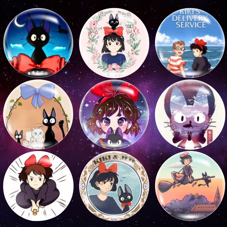Bottons Broches Serviço de Entregas da Kiki Studio Ghibli (4,5cm)