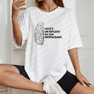 Camiseta Academia Treino Gym Fitness Você é um Reflexo da Sua Mentalidade em Oferta na Shopee