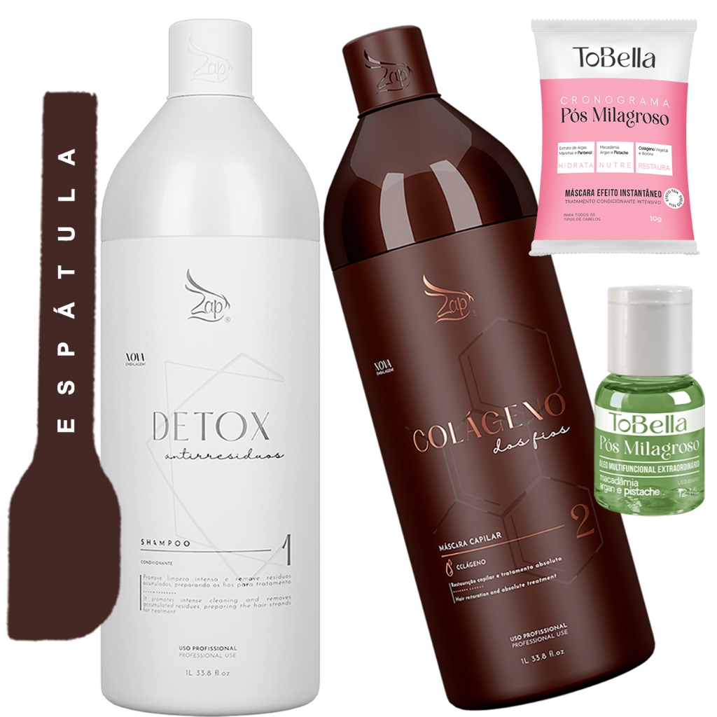 Zap Selagem Colageno dos Fios Alto poder de ação 1L - 500ml em Oferta na Shopee