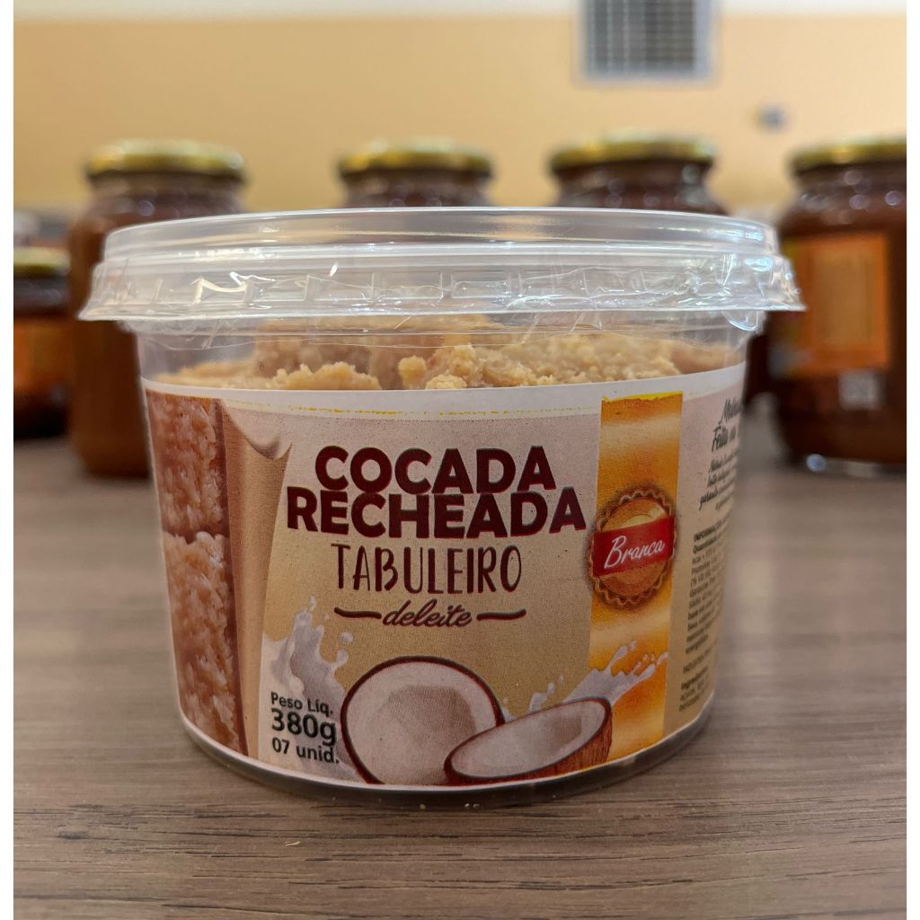 COCADA RECHEADA BRANCA 380g (POTE COM 7UNIDADES)