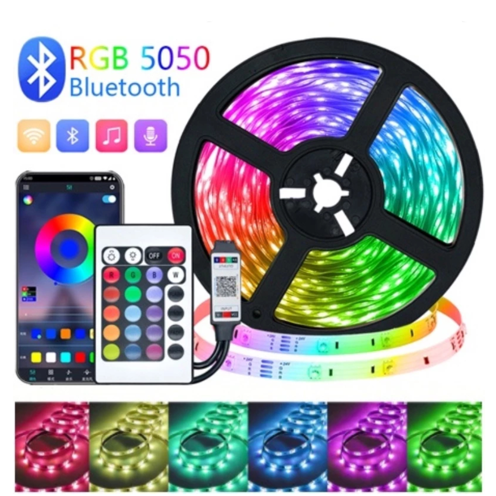 5M Fita Led USB Rgb 5050 com Controle ou App Bluetooth Android iOS e Sincronização de Musica TV Monitor ST- 401