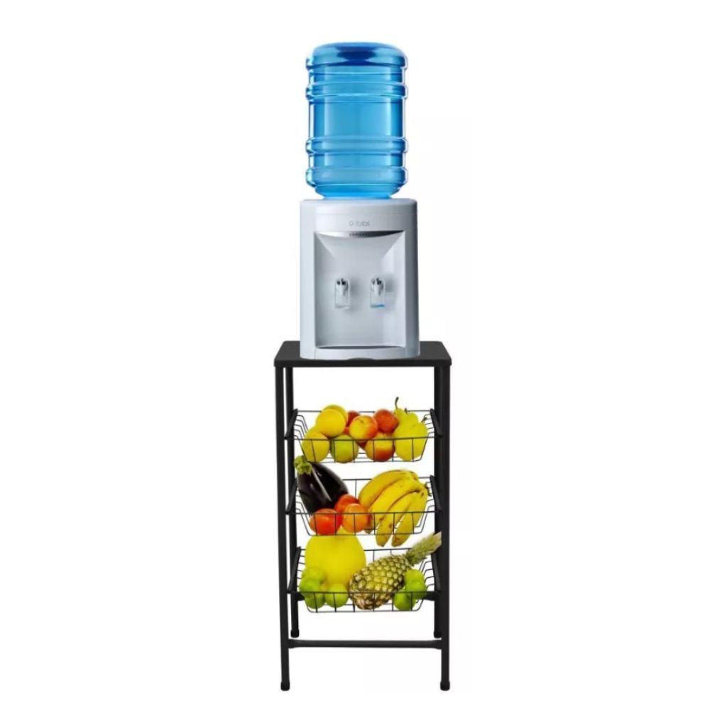Fruteira De Aço Com Pés Emborrachados Com 3 Divisórias - Liquidação