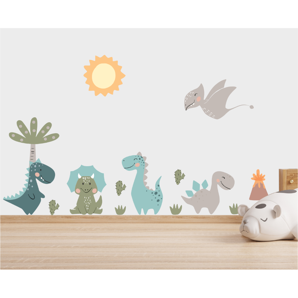 Adesivo Decorativo Infantil Dinossauros  Adesivo de Parede para Quarto de Menino Menina