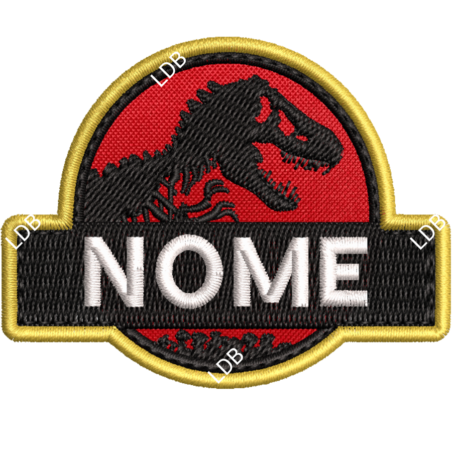 Patch Bordado Dinossauro 7x5,5cm + SEU NOME