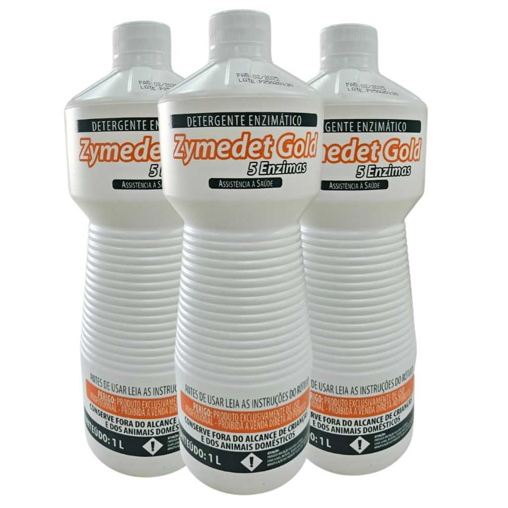 Kit 3 Detergente Enzimático Zymedet Gold 5 Enzimas Prolink