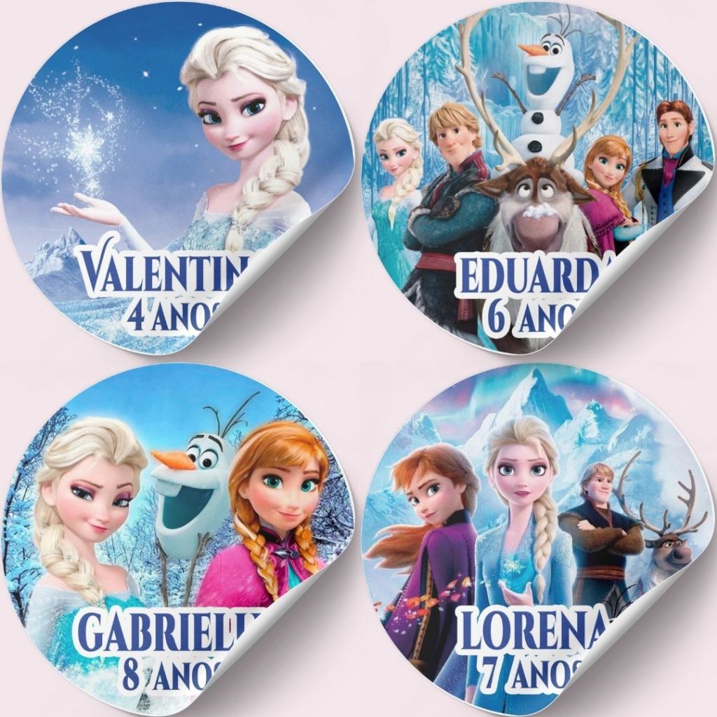 50 Etiquetas Adesivos Redondos Personalizado Frozen – Lembrancinhas e Festa Infantil em Oferta na Shopee