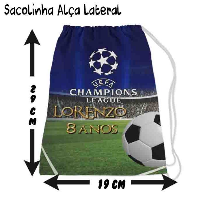 Kit Mochilinha Sacolinha Mochila Saco Sacochila Saquinho Lembrancinha Brinde Aniversario Personalizadas Champions League