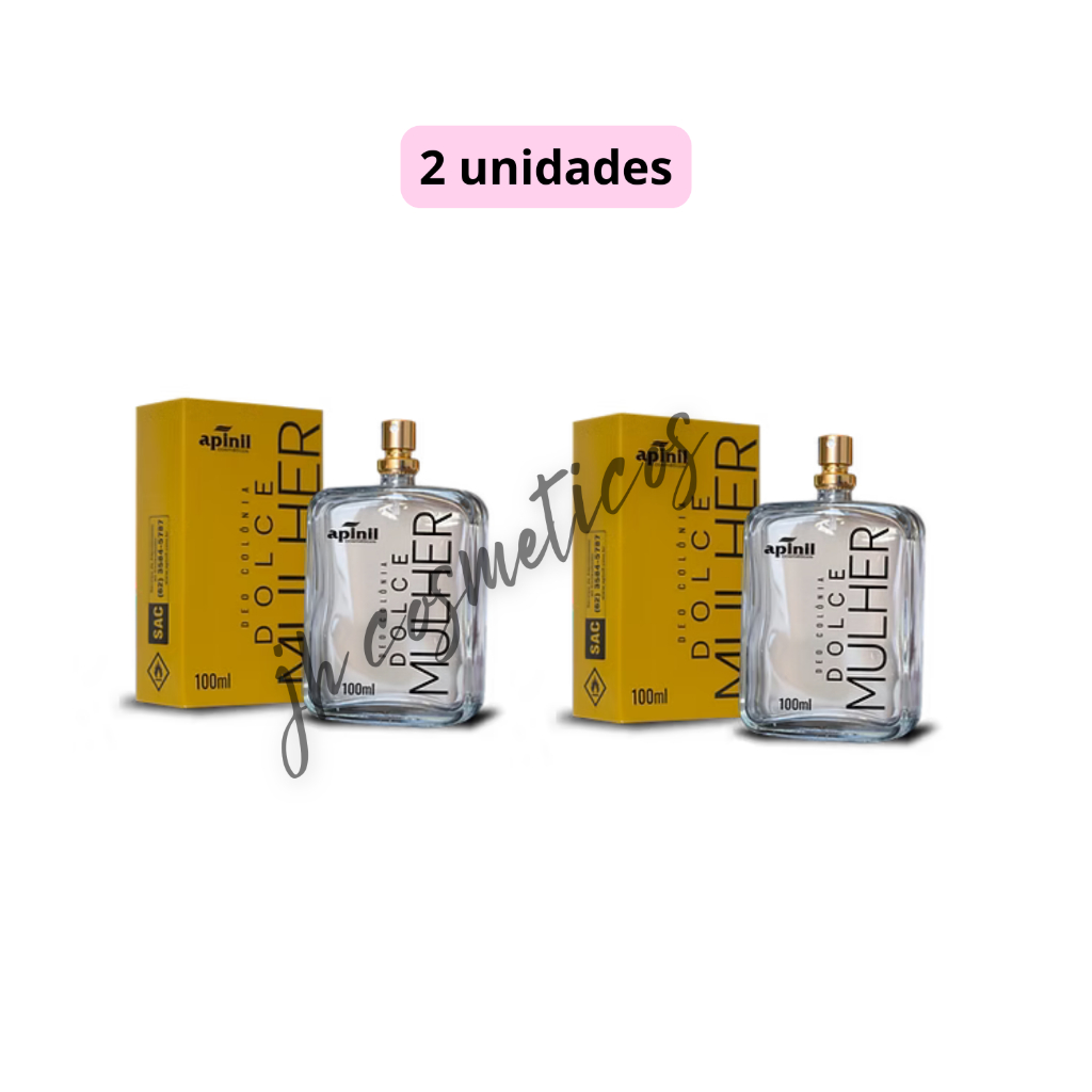 2 UN Deo Colônia Feminina Dolce Mulher 100ml - Apinil