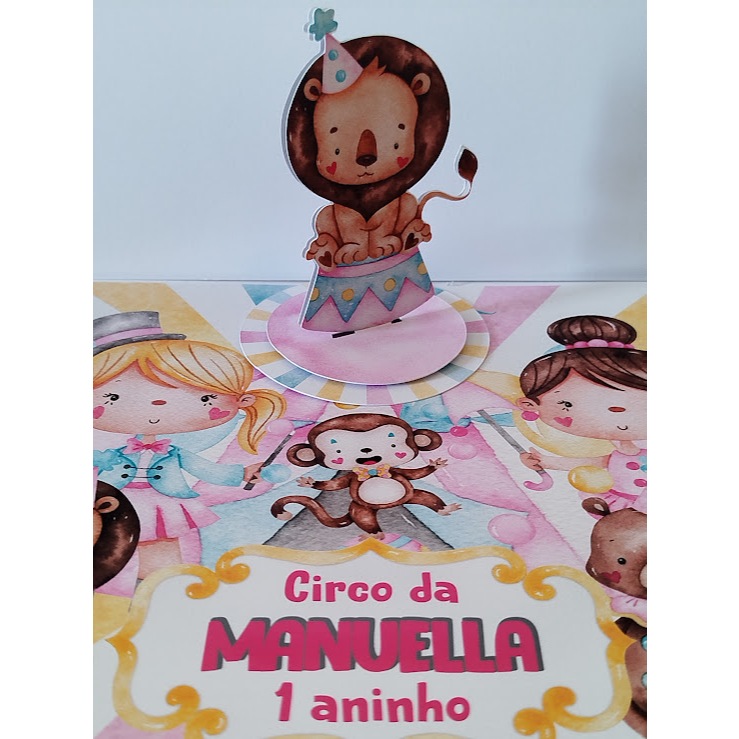 Kit para Batata Pringles Grande (Rótulo + Aplique) - Circo Rosa