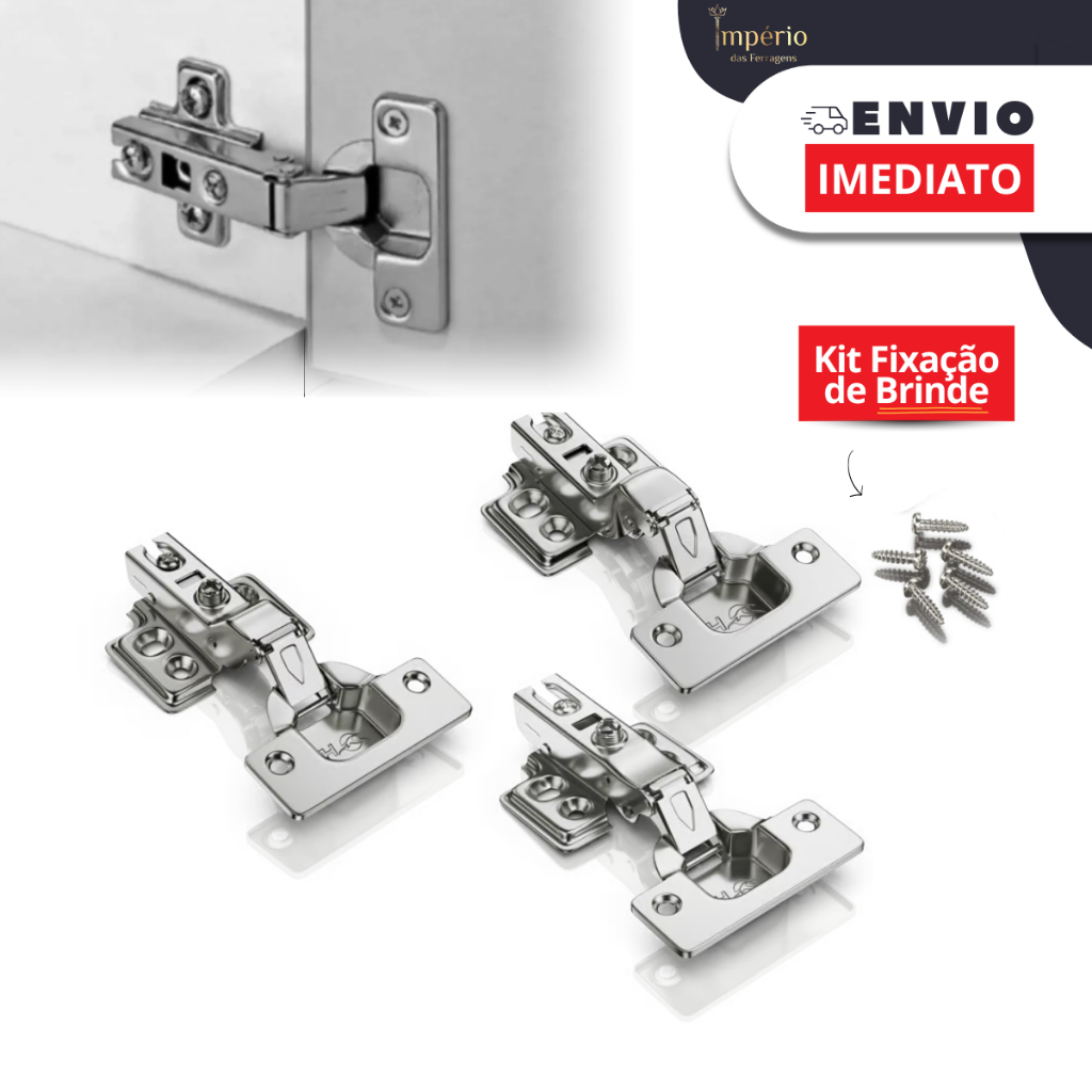 Dobradiças Com amortecedor caneco 35mm Acompanha Brinde |  Reta Curva ou super curva HD Ferragens em Oferta na Shopee